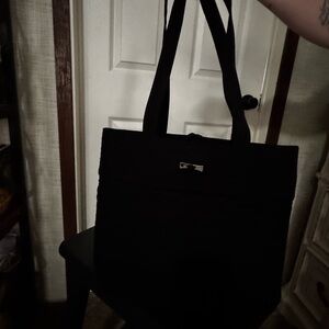 Vera Bradley Black Quilted Tote with Silver Accent DISNEY PARK EDITION